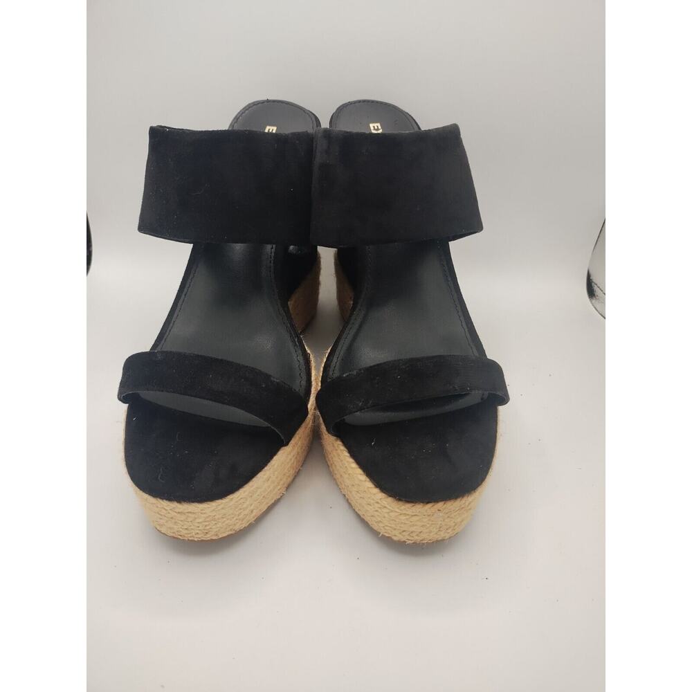 Express Women's Black Espadrille Wedge Sandals Thick Straps 5"Heel size 9.5